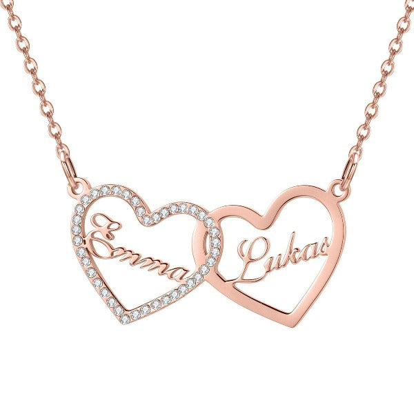 Custom Heart Necklace Personalized Name Necklace Iced Out Choker Custom Crystal Pendant Chain Jewelry For Women Best Friend Gift - Fashionlinko