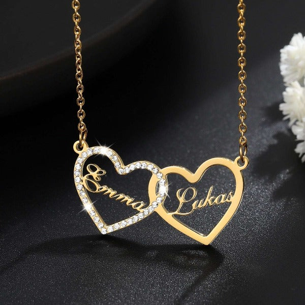 Custom Heart Necklace Personalized Name Necklace Iced Out Choker Custom Crystal Pendant Chain Jewelry For Women Best Friend Gift - Fashionlinko