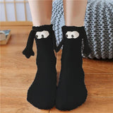 Christmas Supplies Magnetic Suction Hand In Hand Couple Socks Coral Fleece Tube Socks Warm Slipper Bed Socks Winter Soft Warm Slipper - Fashionlinko