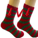 Christmas Supplies Magnetic Suction Hand In Hand Couple Socks Coral Fleece Tube Socks Warm Slipper Bed Socks Winter Soft Warm Slipper - Fashionlinko