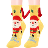 Christmas Supplies Magnetic Suction Hand In Hand Couple Socks Coral Fleece Tube Socks Warm Slipper Bed Socks Winter Soft Warm Slipper - Fashionlinko