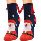 Christmas Supplies Magnetic Suction Hand In Hand Couple Socks Coral Fleece Tube Socks Warm Slipper Bed Socks Winter Soft Warm Slipper - Fashionlinko