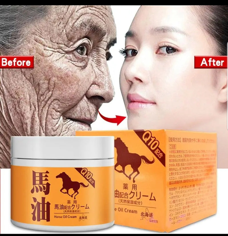 oil horse anti wrinkle cream eyes firming Anti aging lifting moisturizing cream removing fine lines skin care fashionlinko.com