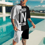 Men Tracksuit short Sleeve Tshirt Shorts 2 Pieces Set Outfits oversized Casual Trendy Sportswear Male Clothes fashionlinko.com