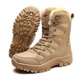 Plus Size 36,46 military boots leather Combat Boots For Men And Women Fur Plush Winter Snow Boots Outdoor Fashionlinko.com