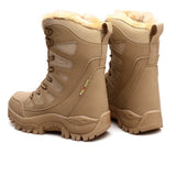 Plus Size 36,46 military boots leather Combat Boots For Men And Women Fur Plush Winter Snow Boots Outdoor Fashionlinko.com