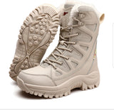 Plus Size 36,46 military boots leather Combat Boots For Men And Women Fur Plush Winter Snow Boots Outdoor Fashionlinko.com