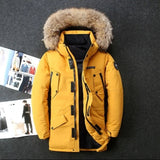 Men Winter Duck Down Coats Hooded Fur Collar Long Down Jacket High Quality Male Outdoor Windproof Warm Casual winter jackets fashionlinko.com