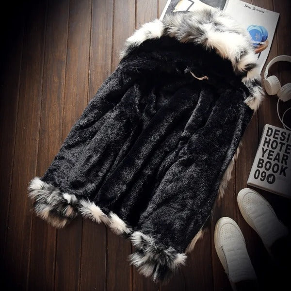 Men's Simulation Fur Exquisite corean Style Jacket Fashion Casual simulation Fox Leather thick warm coat all matches Street Style fashionlinko.com