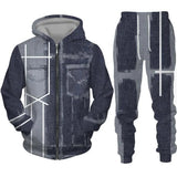 Camo Color Block Patchwork Print Mens Zipper Tracksuit Set Casual fashionlinko.com