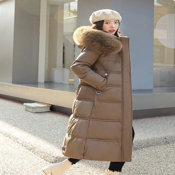 Winter New Down cotton Parkas Jaket Women's X-long fur Collar Padded - Fashionlinko.com