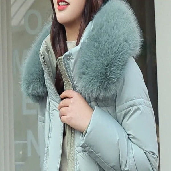 Winter New Down cotton Parkas Jaket Women's X-long fur Collar Padded - Fashionlinko.com