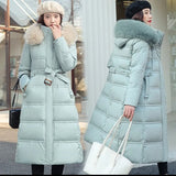 Winter New Down cotton Parkas Jaket Women's X-long fur Collar Padded - Fashionlinko.com