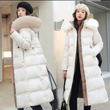 Winter New Down cotton Parkas Jaket Women's X-long fur Collar Padded - Fashionlinko.com