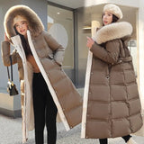 Winter New Down cotton Parkas Jaket Women's X-long fur Collar Padded - Fashionlinko.com