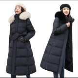 Winter New Down cotton Parkas Jaket Women's X-long fur Collar Padded - Fashionlinko.com