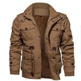 Winter Jacket men's Hooded Plush Thickened Coat autumn Large Tactical Cotton - Fashionlinko.com