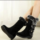 Hot Women Boots Autumn Flock Winter Ladies Fashion Snow Boots Shoes fashionlinko.com