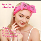 Two pack Washing Face Hair Band Girls Simple Autumn and Winter plush Headband wash make up hair Band Rose Red Pink - Fashionlinko.com