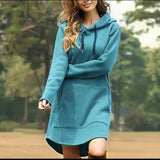 jocoo jolee casual loose solid women hoodies long style sweatshirt casual pocket hoodie kpop hoodie Dress Pullover fashionlinko.com