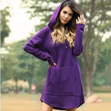 jocoo jolee casual loose solid women hoodies long style sweatshirt casual pocket hoodie kpop hoodie Dress Pullover fashionlinko.com