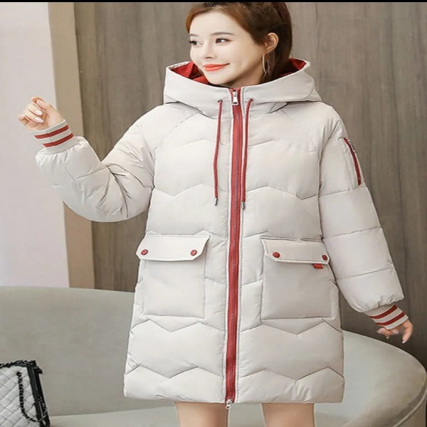 winter women jacket coats long parkas female down cotton hooded overcoat thick warm jacketh - Fashionlinko