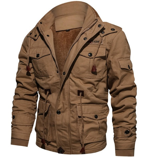 Men Winter Fleece Jacket Warm Hooded Coat Thermal Thick Outerwear Male Military Jacket fashionlinko.com