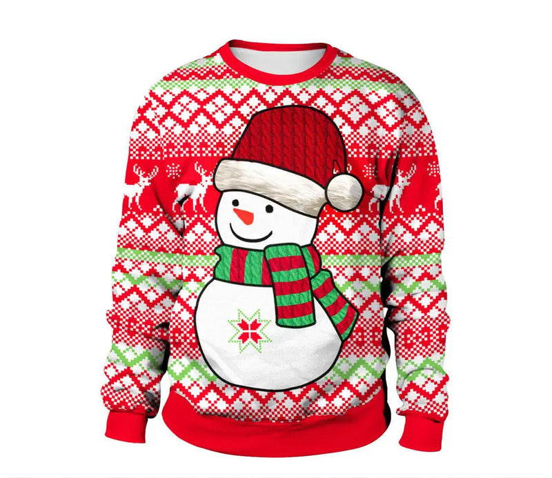 Autumn Winter Fashion Ugly Christmas Sweater Santa Elf Funny Pullover Womens Mens Print Sweaters Tops Clothing - Image #22