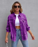 Fashion Ripped Shirt Jacket Female Autumn And Spring Casual Tops Womens Clothing fashionlinko.com