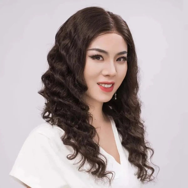 22" inch 360 Crystal HD Lace Loose Deep Wave Human Hair Wig - Fashionlinko