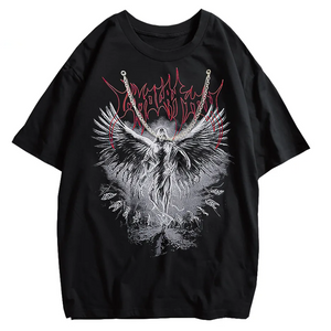 Y2k Gothic Punk Style Men T Shirt Clothes Harajuku Oversized T-shirt Top Tee High Street Hipster Summer Streetwear Anime Clothes