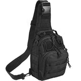 Men Backpack Tactical Sling Bag Chest Shoulder Body Molle Day Pack Pouch Black - Fashionlinko