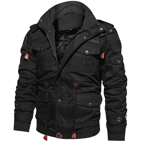 Men Winter Fleece Jacket Warm Hooded Coat Thermal Thick Outerwear Male Military Jacket fashionlinko.com
