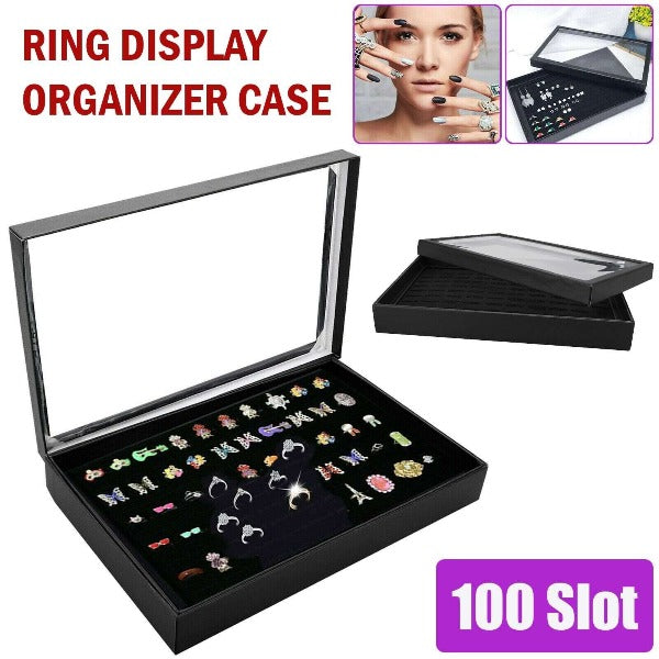 Ring Organizer Try with Transparent Lid Ring Holder - Fashionlinko