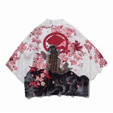 Japan Style Clothes Men Summer Streetwear Cat Print Kimono Cardigan Mandarin Robe Men Unisex Japanese Trend Kimonos
