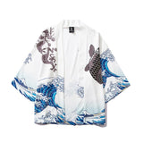 Japan Style Clothes Men Summer Streetwear Cat Print Kimono Cardigan Mandarin Robe Men Unisex Japanese Trend Kimonos