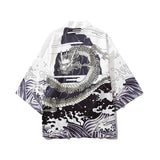 Japan Style Clothes Men Summer Streetwear Cat Print Kimono Cardigan Mandarin Robe Men Unisex Japanese Trend Kimonos