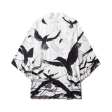 Japan Style Clothes Men Summer Streetwear Cat Print Kimono Cardigan Mandarin Robe Men Unisex Japanese Trend Kimonos