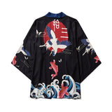 Japan Style Clothes Men Summer Streetwear Cat Print Kimono Cardigan Mandarin Robe Men Unisex Japanese Trend Kimonos