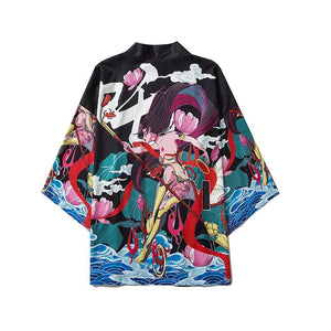 Japanese Crane Kimono Women Cardigan Yukata Fashion Men Haori Obi Clothing Asian Shirt National Tradition Clothes