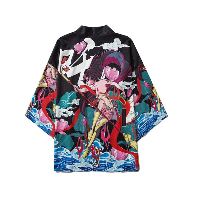 Japanese Crane Kimono Women Cardigan Yukata Fashion Men Haori Obi Clothing Asian Shirt National Tradition Clothes
