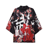 Japanese Crane Kimono Women Cardigan Yukata Fashion Men Haori Obi Clothing Asian Shirt National Tradition Clothes