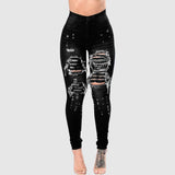 Women's Ripped Denim Washed Denim Pants - Fashionlinko