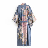 Peacock flower print gown - Fashionlinko