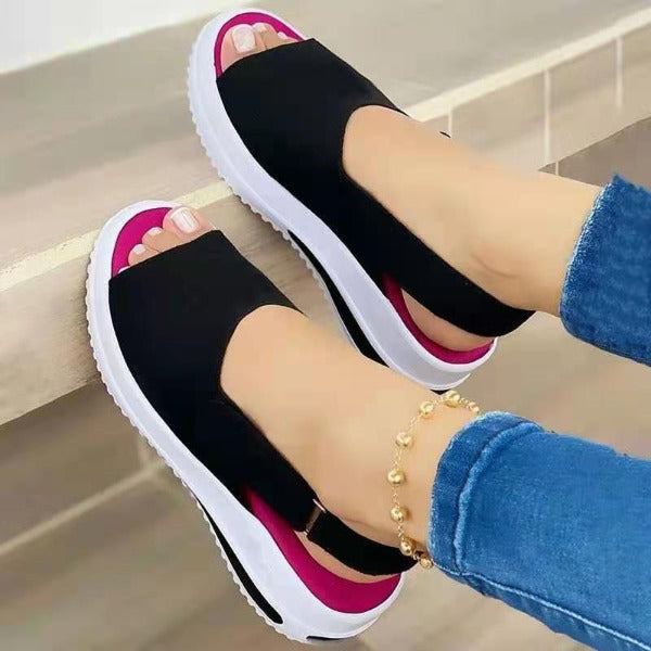 Velcro Casual Summer Women Sandals Fish Mouth Sandals - Fashionlinko