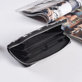 Fashion Long Zipper Women Wallets Bright Leather Black and White Wallet Wallet Prismatic Bag Flower Corner Clutch Bag Purse - Fashionlinko