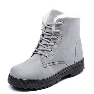 Winter New Women Snow Boots Flat With Large Size Casual Cotton Shoes Trend Women Vulcanized Shoes Artificial Plush - Fashionlinko