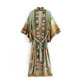 Positioning printed cardigan robe - Fashionlinko