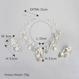 The bride and queen Tiara pearl jewelry set retro diamond necklace set all-match flower chain - Fashionlinko