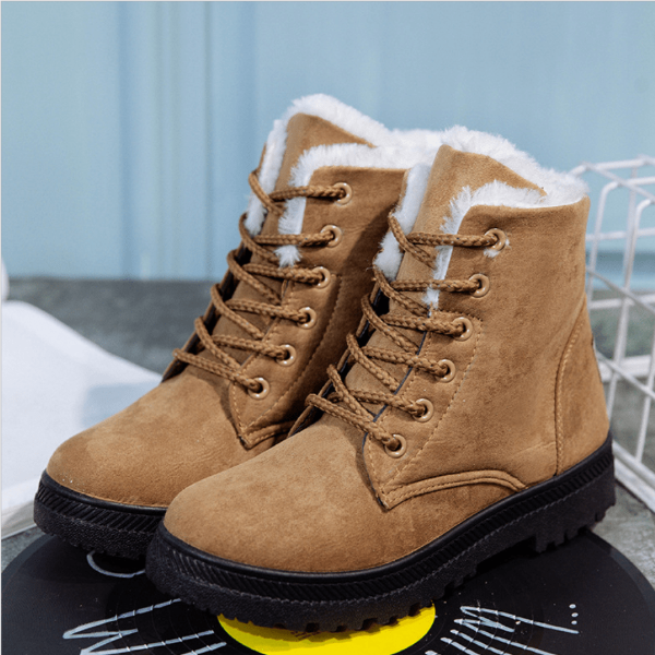 Winter New Women Snow Boots Flat With Large Size Casual Cotton Shoes Trend Women Vulcanized Shoes Artificial Plush - Fashionlinko